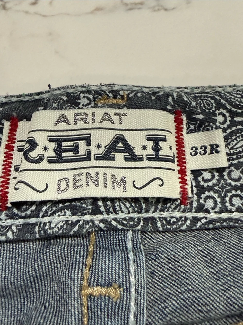 Ariat Denim Mid-Rise Bootcut Jeans Dark Wash Women’s Sz 33R Western Thick Stitch